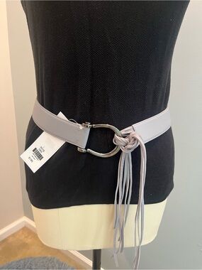 Per Se by Carlisle Grey Knot Tie Waist Fringe Belt - NWT